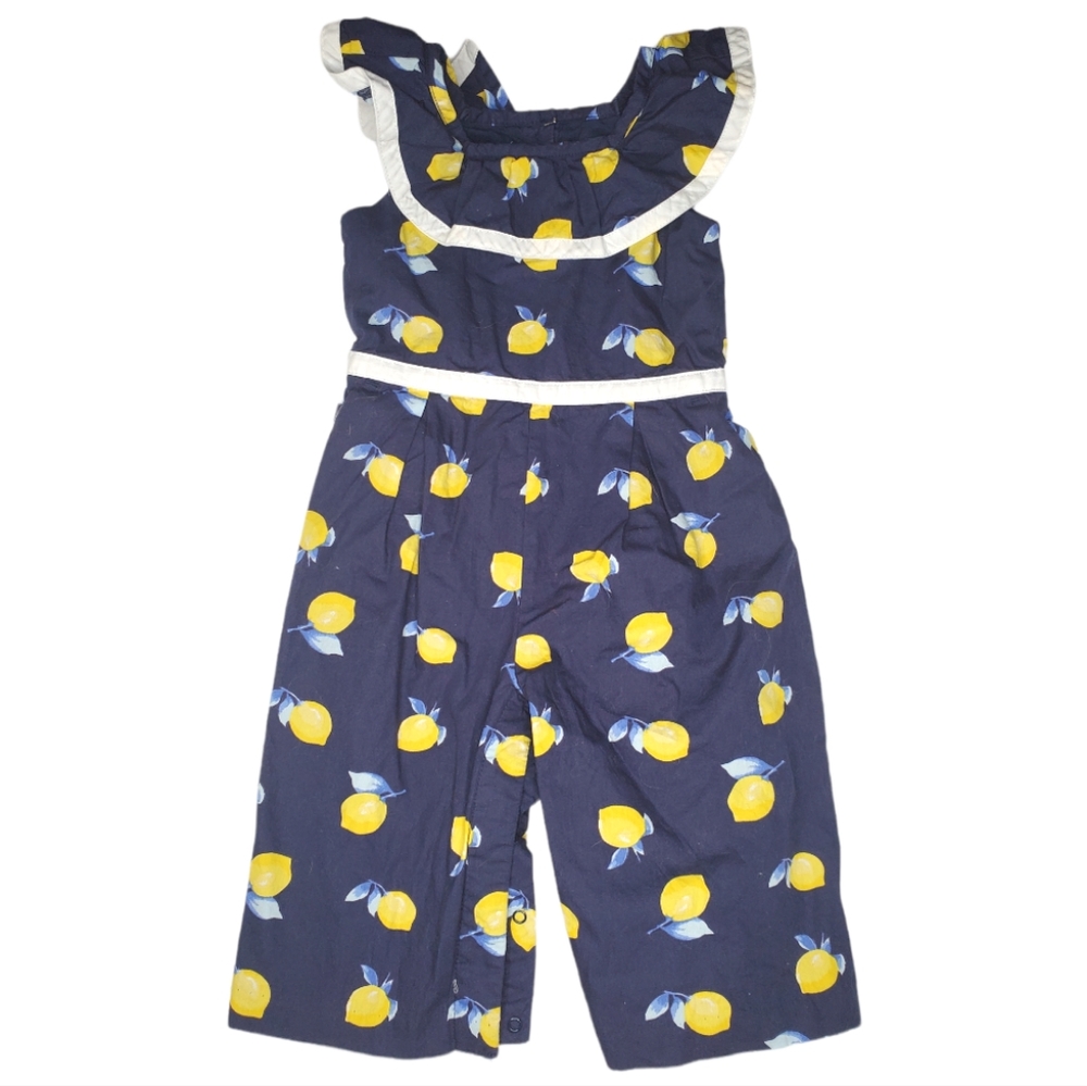{Janie and Jack} Lemon Ruffled Trim Jumpsuit Romper